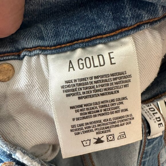 AGOLDE Sophie Crop Jean Chewed Hem Denim Pants US 27 Light Wash - Picture 13 of 15